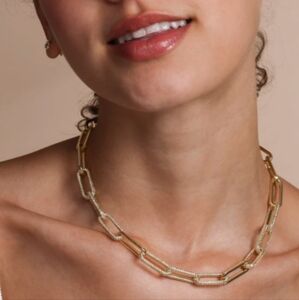 Melinda Maria Pavé Chain Necklace